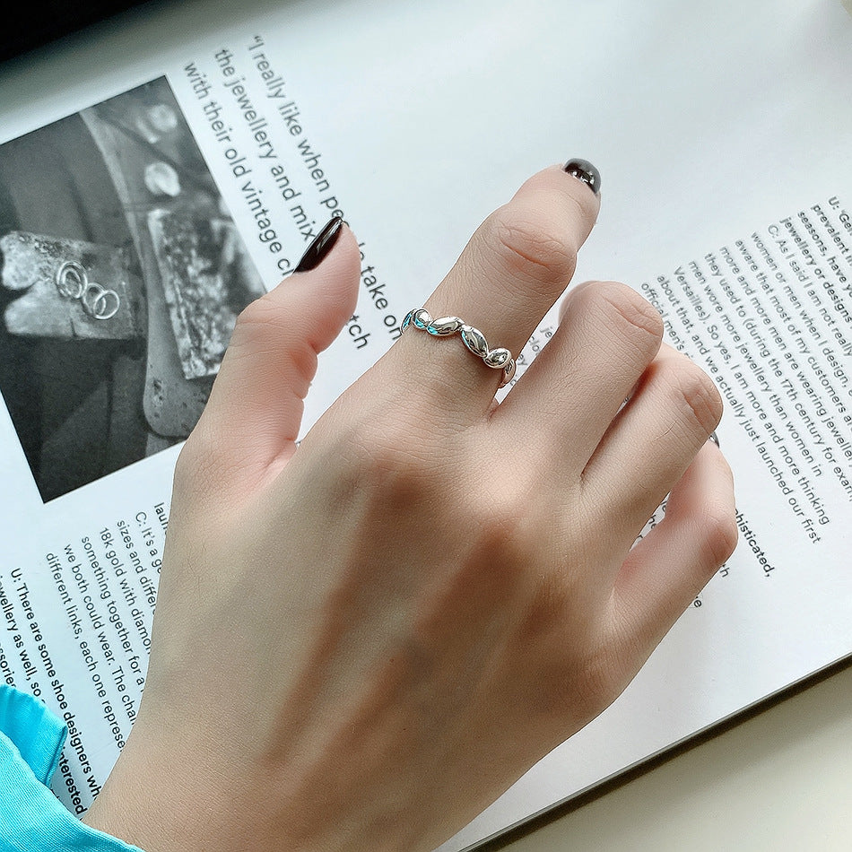 Minimalist Heart Sterling Silver Ring for Women, Floral Pattern, Plated Jewelry, Elegant Design, Korean Style, 925 Silver, Simple Jewelry Gift