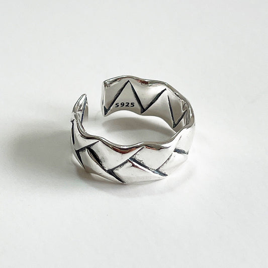 Vintage 925 Sterling Silver Heart Inlay Ring for Women