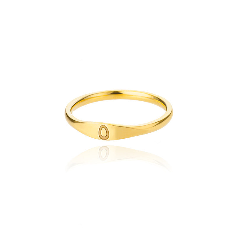 Minimalist Luxury Plated Stainless Steel Letter Ring Unisex