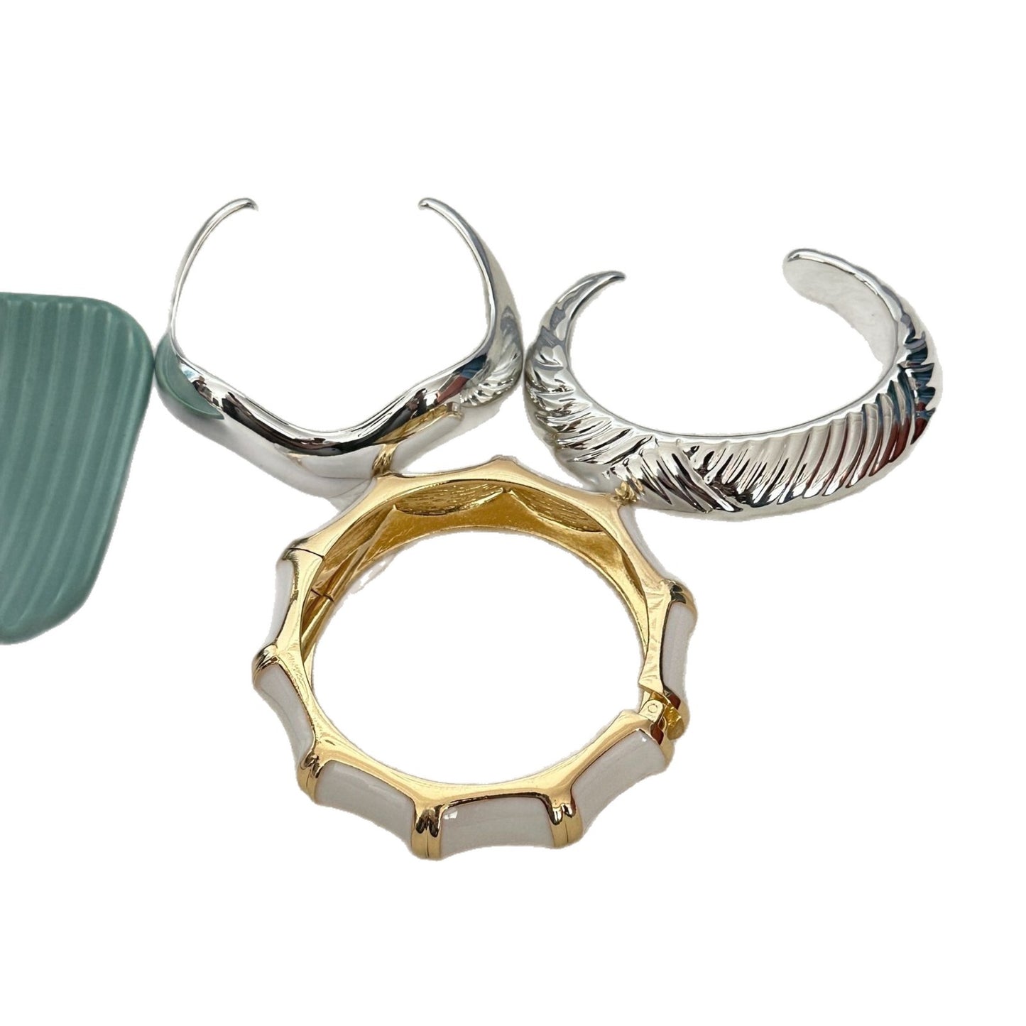 Bracciale in lega placcato smaltato a goccia geometrico astratto di lusso