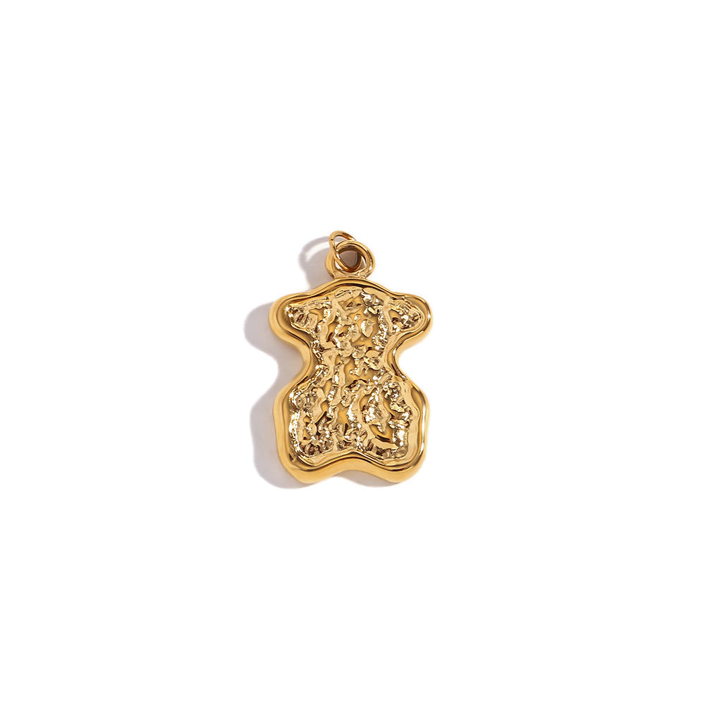 Colgante minimalista de acero inoxidable con forma de estrella, baño de oro de 18K y detalle de espejo geométrico