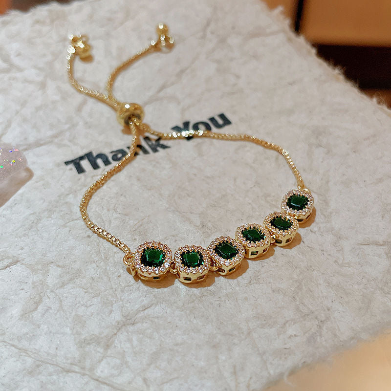 Luxury Elegant Geometric Alloy Plated Bracelet with Cubic Zirconia for Women