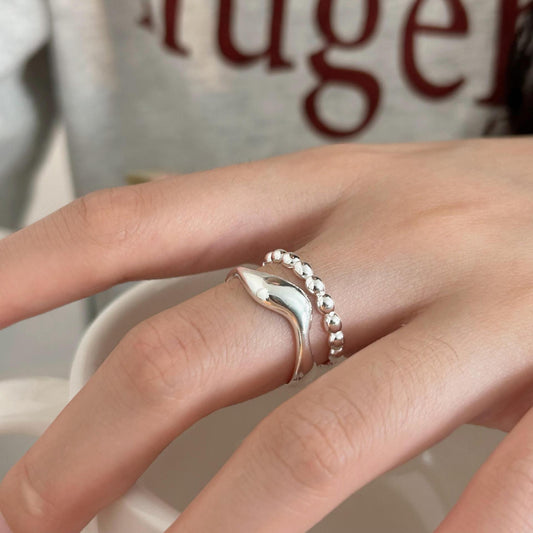 Minimalist Irregular Shape S925 Sterling Silver Ring for Women with Unique Design