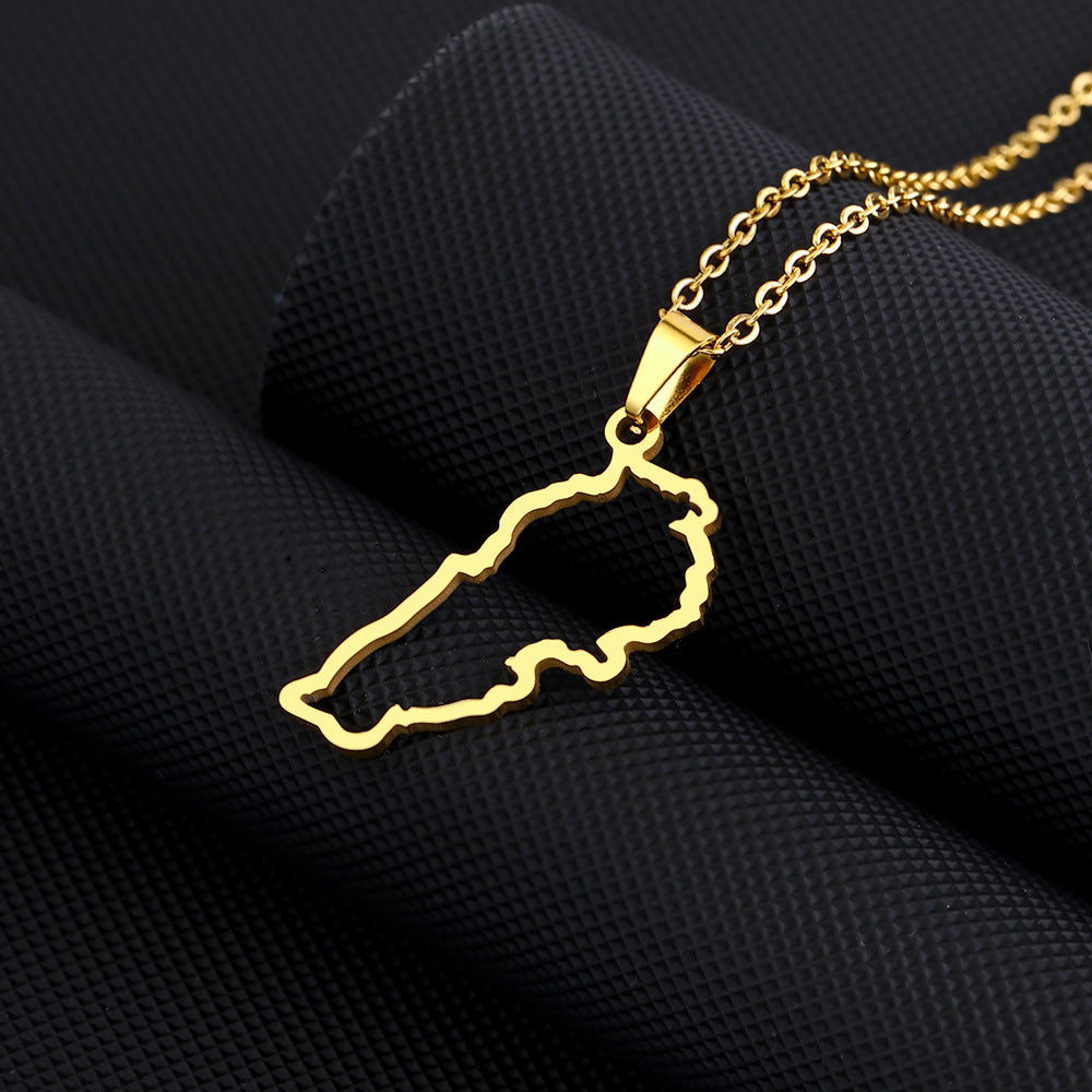 Collana Pendente Geometrica Vintage in Smalto per Unisex Acciaio Inossidabile e Titanio con Catena a O Gioielli