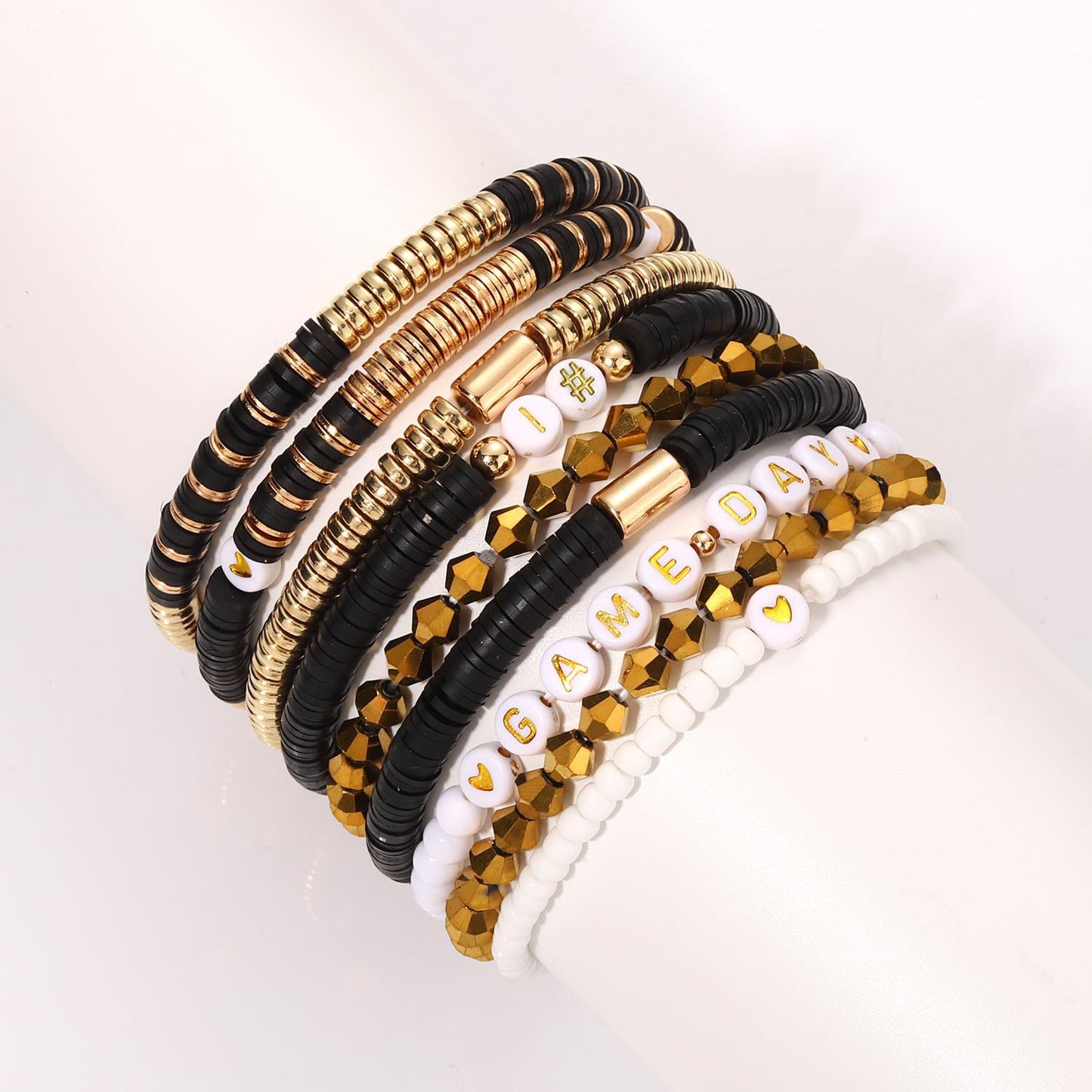 Bohemian Sporty Letter Resin Beaded Stretch Bracelet Unisex