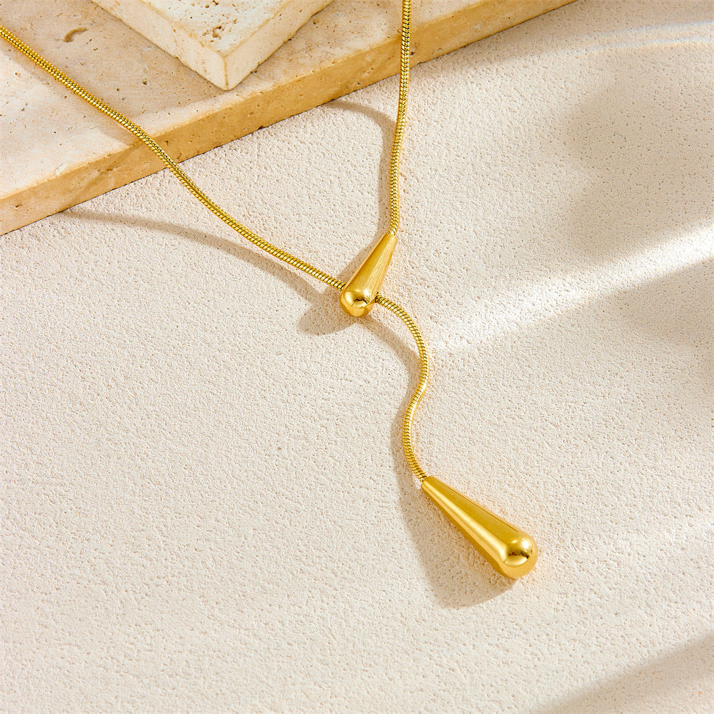 Minimalist Gold Plated Stainless Steel Layered Necklace with Heart Floral and Geometric Pendants