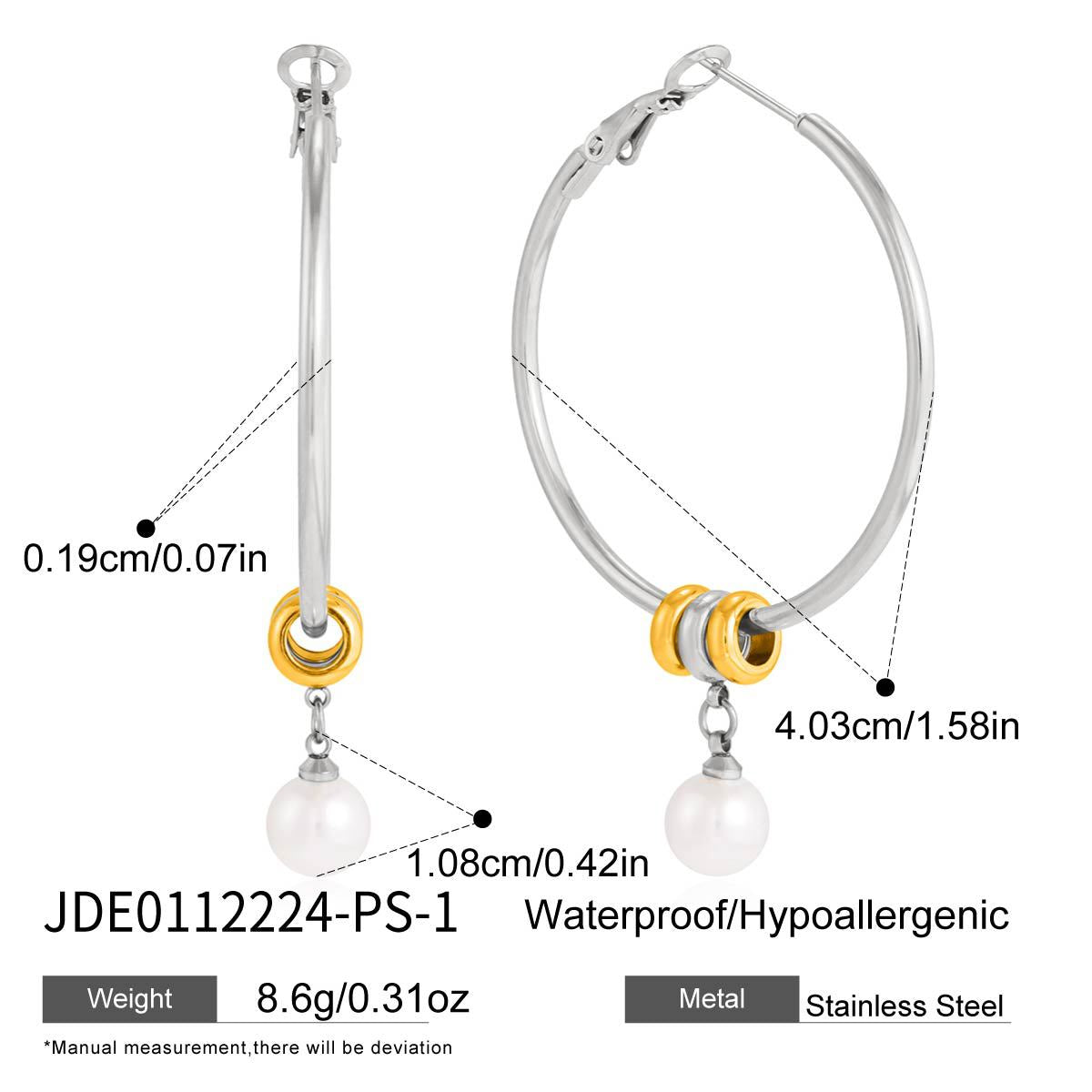 Elegant Round Geometric Stainless Steel Plated Cubic Zirconia Hoop Earrings for Women
