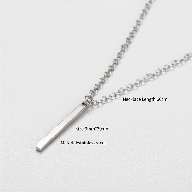 Minimalist Hip-hop Streetwear Geometric Titanium Steel Necklace with Stainless Steel Pendant Curb Chain Unisex