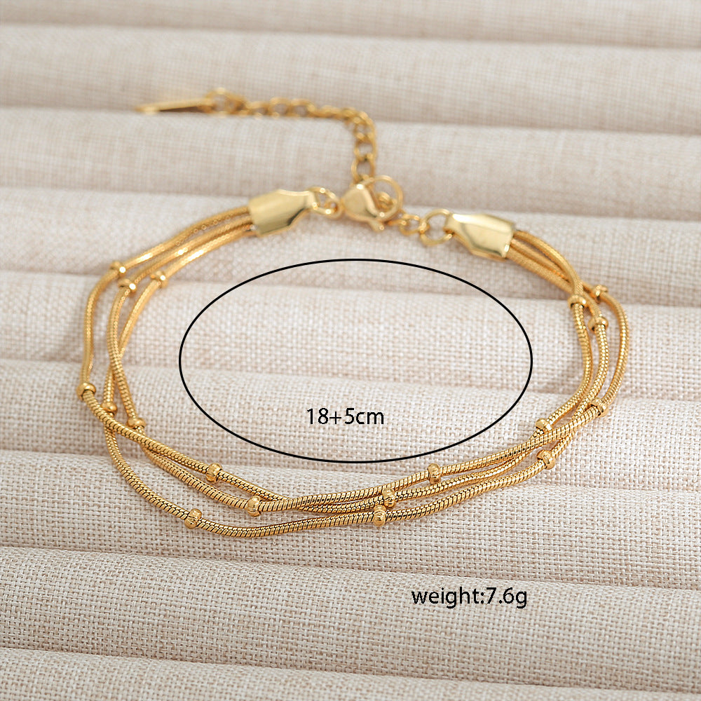 Luxury Geometric Stainless Steel Bracelet with Gold Plating for Women