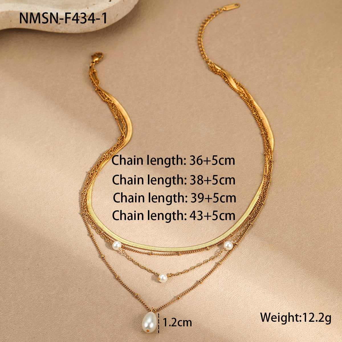 Collana pendente geometrica da donna alla moda in stile barocco, in acciaio al titanio placcato oro