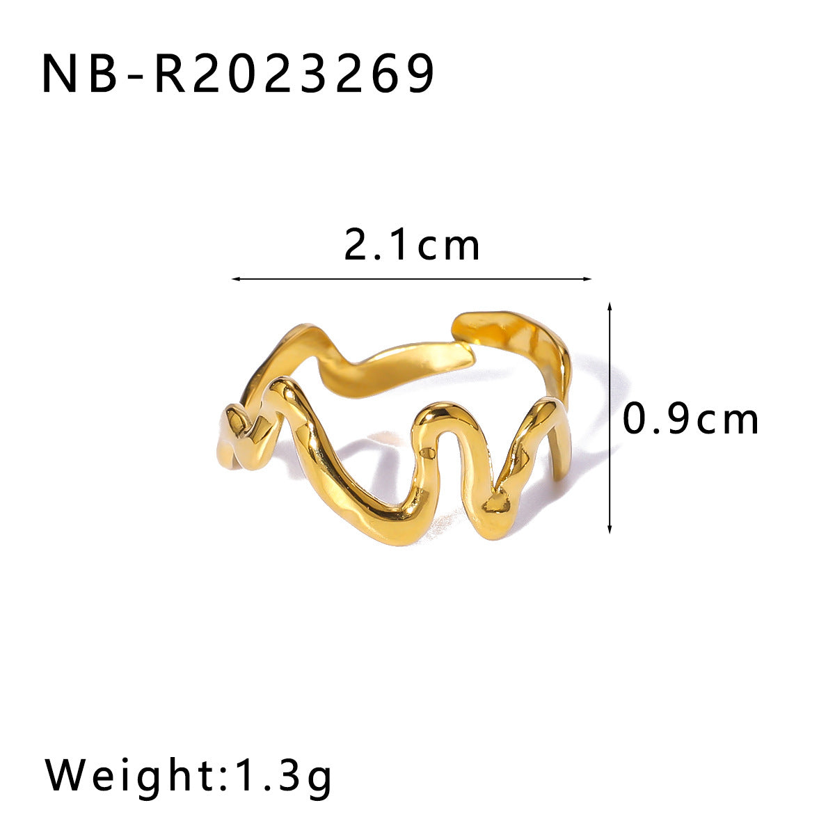 Minimalist Star-Shaped Geometric Stainless Steel Ring with 18K Gold Plating and Shell-Inspired Texture for Women