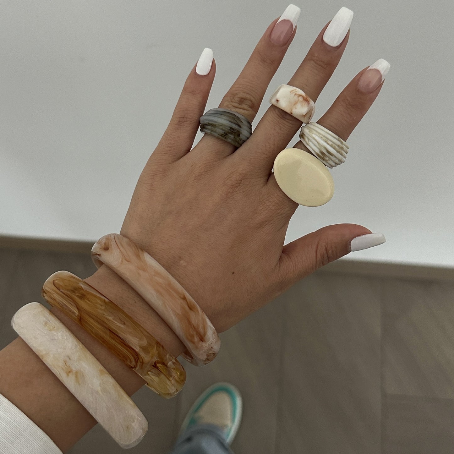 Vintage Geometric Round Resin Bracelet for Women