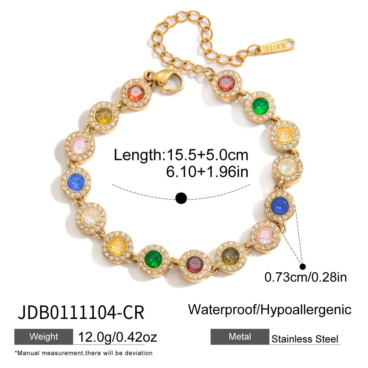 Elegant Minimalist Heart Geometric Stainless Steel Plated Cubic Zirconia Bracelet for Women