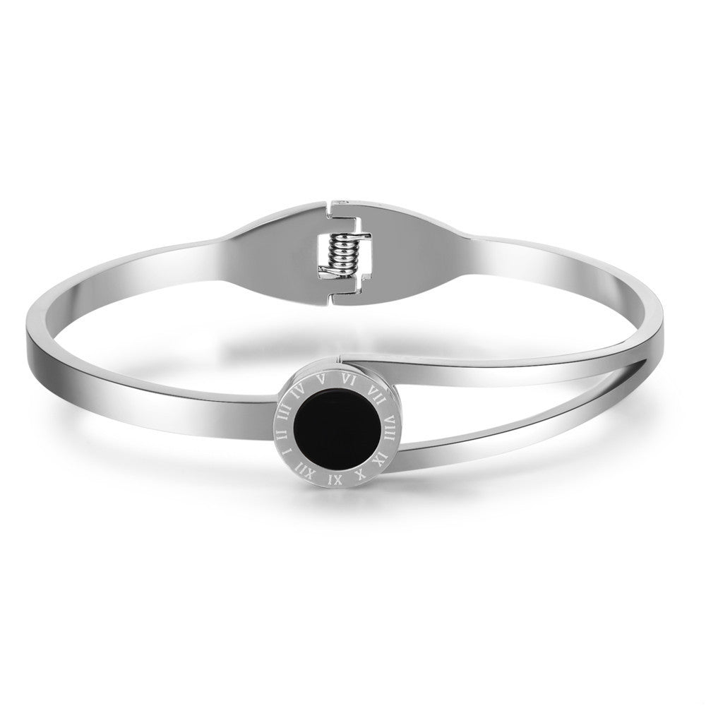 Minimalist Titanium Steel Rope Chain Open Cuff Bracelet Unisex