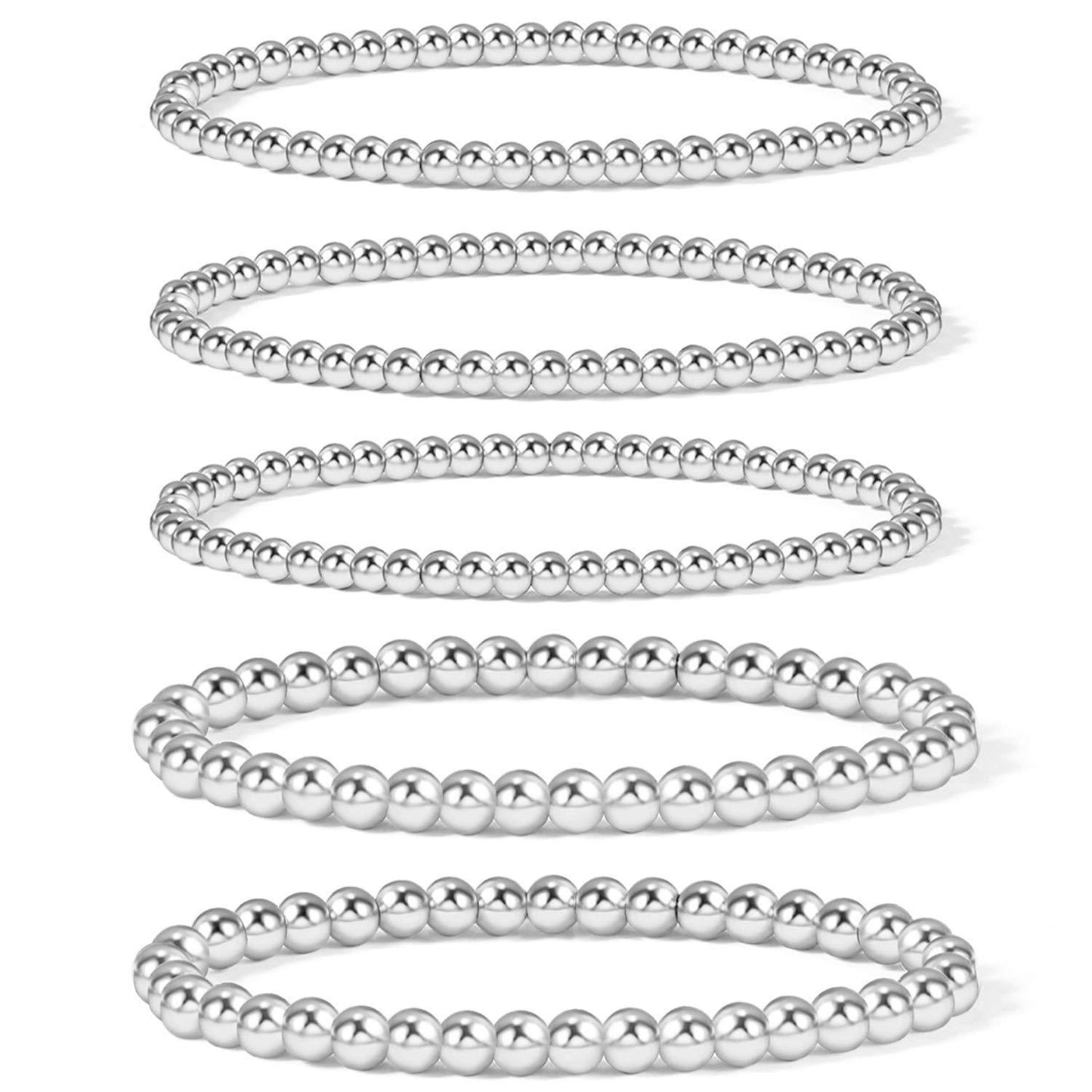 Bohemian Minimalist Geometric Hematite Beaded Bracelet for Women