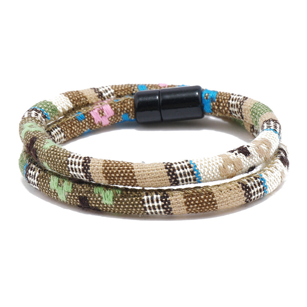Vintage Minimalist Geometric Round Alloy Bracelet Unisex