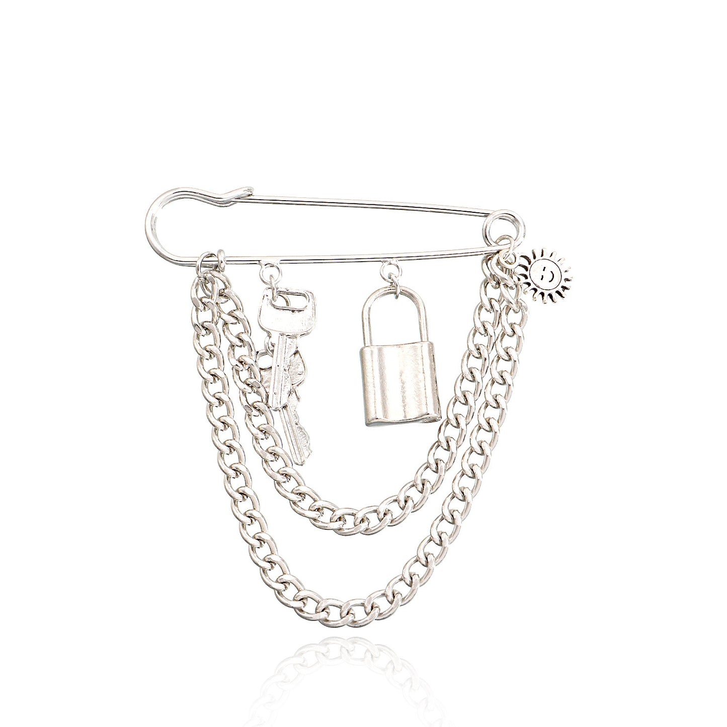 Punk Style Geometric Alloy Brooch with Plated Finish for Women
