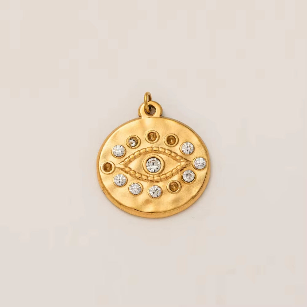 Vintage 18K Gold Plated Stainless Steel Star Pendant Charm Bar for Women