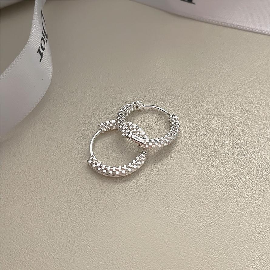 Minimalist Geometric Letter Stud Earrings in 925 Sterling Silver with Gold Plating for Women