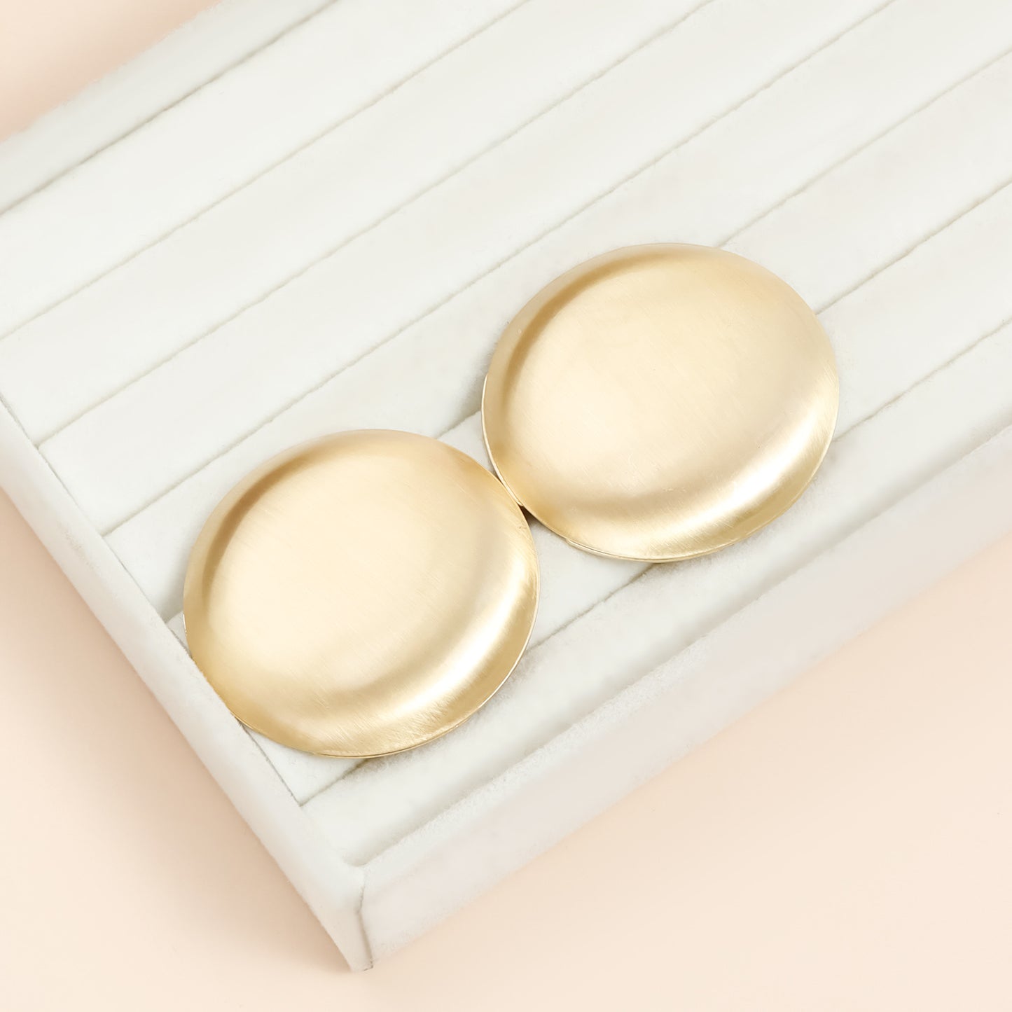Vintage Geometric Round Brushed Plated Zinc Alloy Stud Earrings for Women