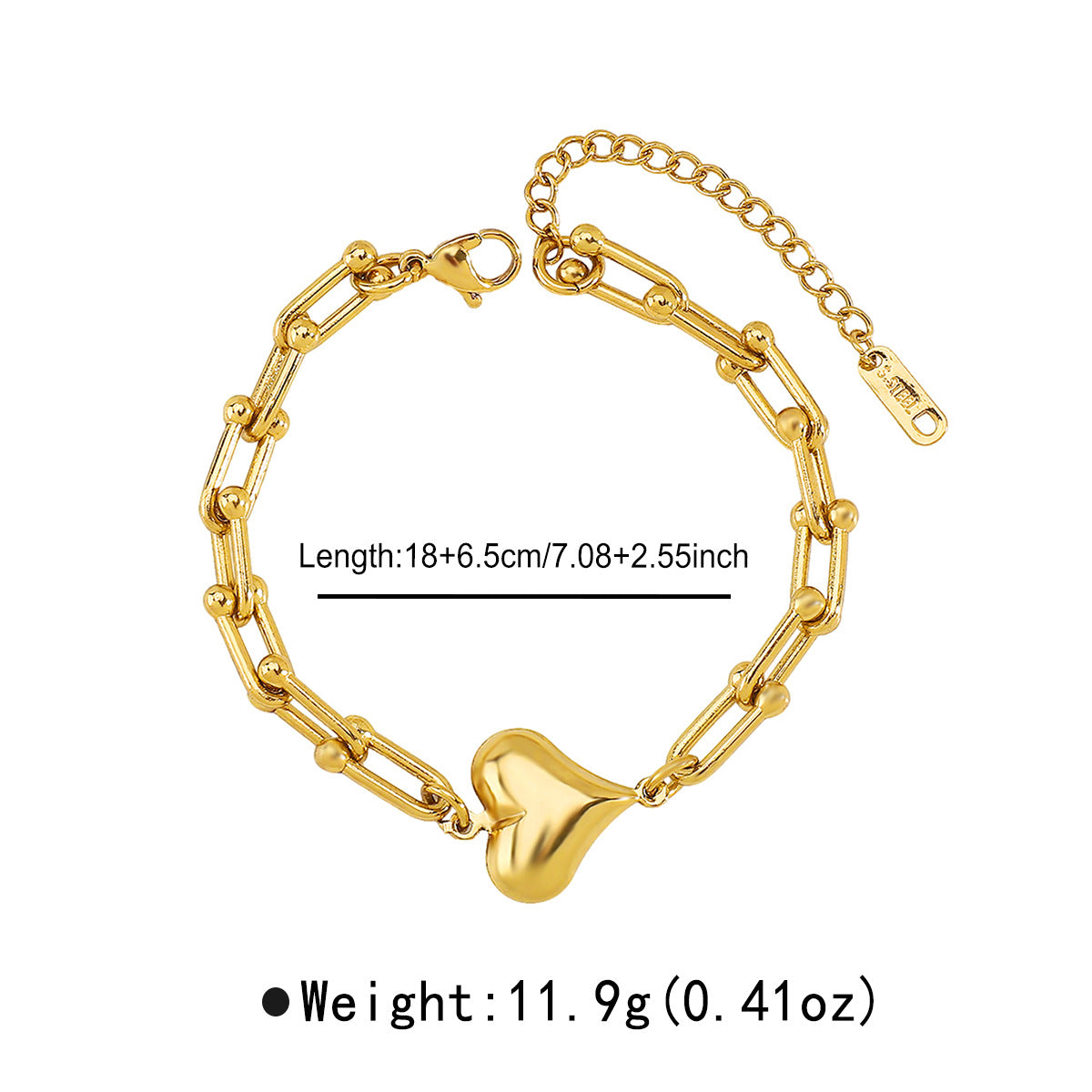 Pulsera geométrica de acero inoxidable chapado para mujer con estilo retro de Instagram y diseño contemporáneo único