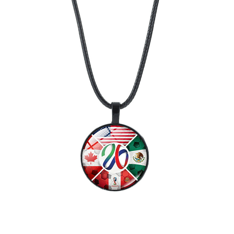 Vintage Sporty Geometric Alloy Plated Crystal Pendant Necklace Unisex
