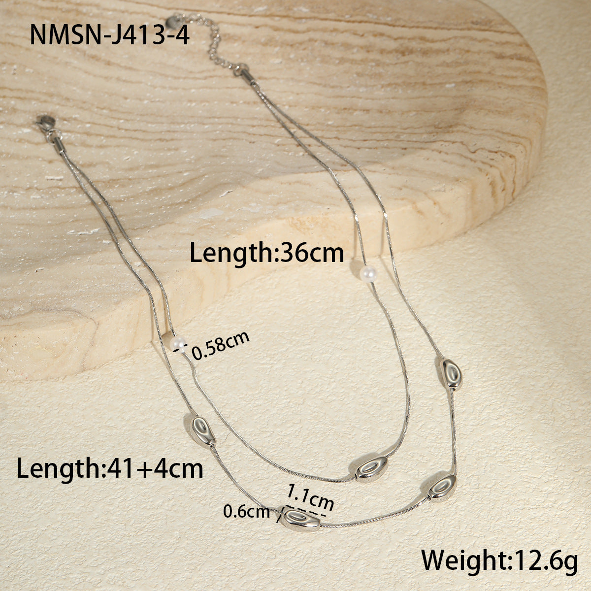 Collar Minimalista de Acero de Titanio Geométrico con Acabado Chapado para Mujer, Joyería de Cadena con Colgante de Lujo Ligero