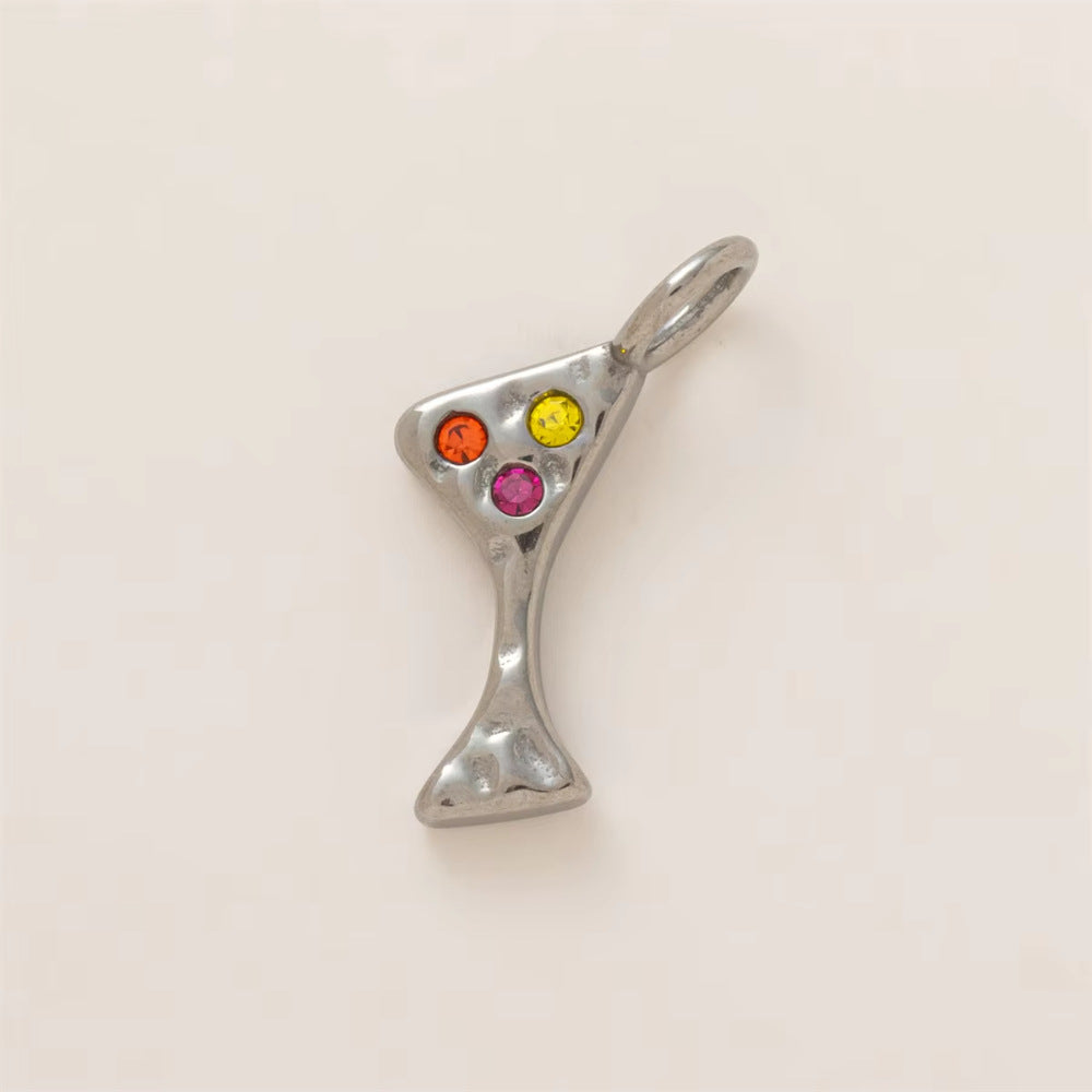 Vintage 18K Gold Plated Stainless Steel Geometric Ice Cream Charm Bar PVD Coated