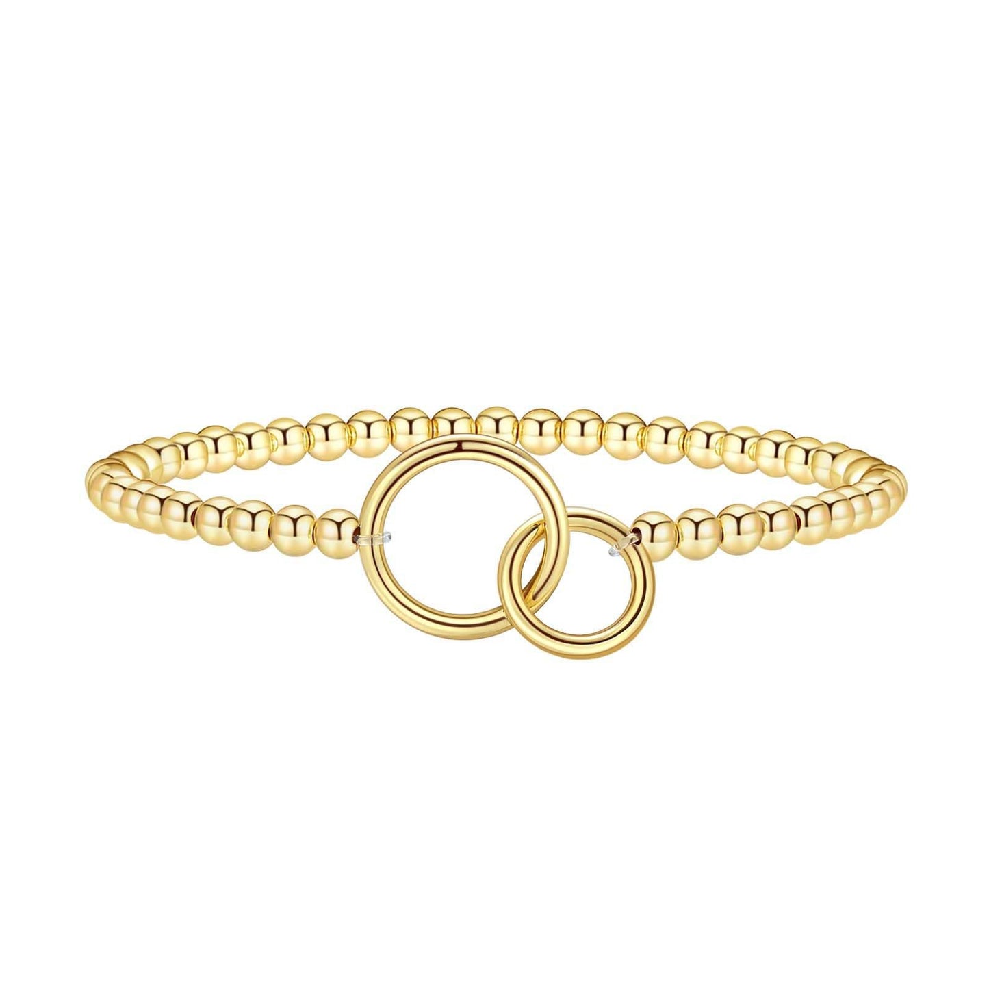 Minimalist Elegant Brass Plated Bow Bracelet for Women Adjustable Beaded Hand Jewelry