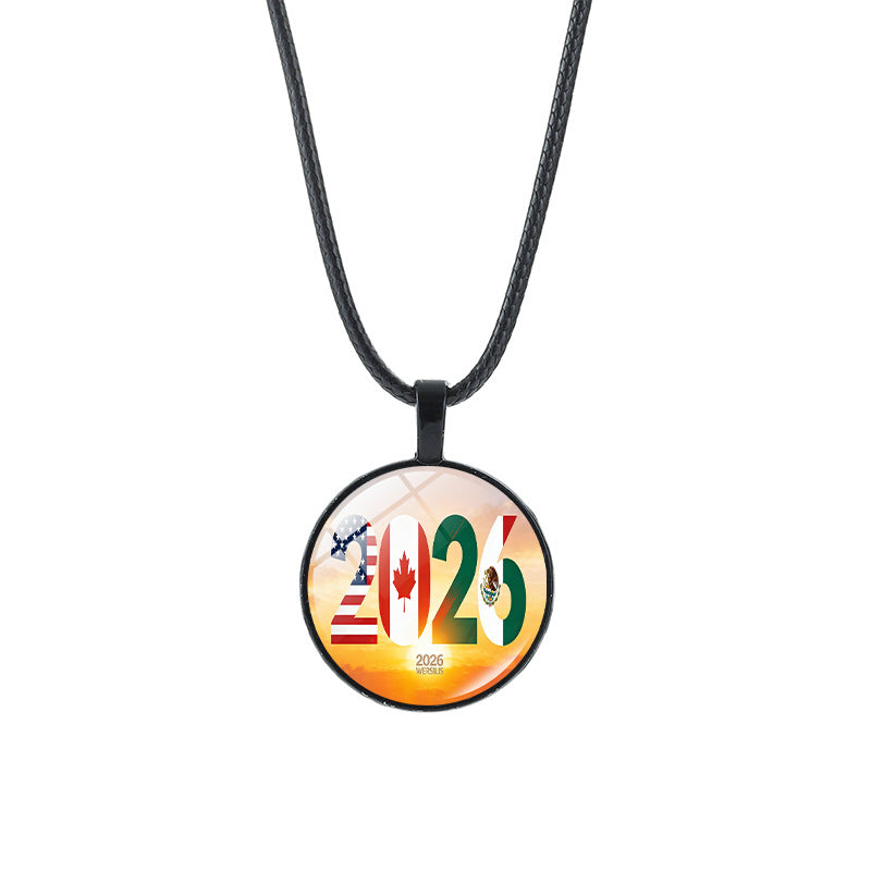 Vintage Sporty Geometric Alloy Plated Crystal Pendant Necklace Unisex