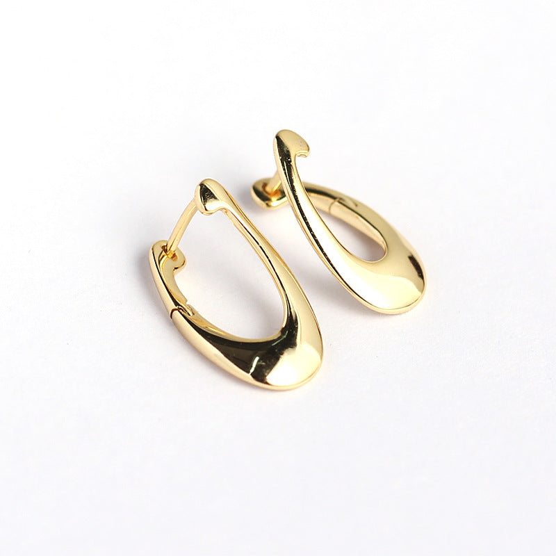 Eleganti Orecchini a Cerchio Placcati Geometrice in Argento Sterling 925