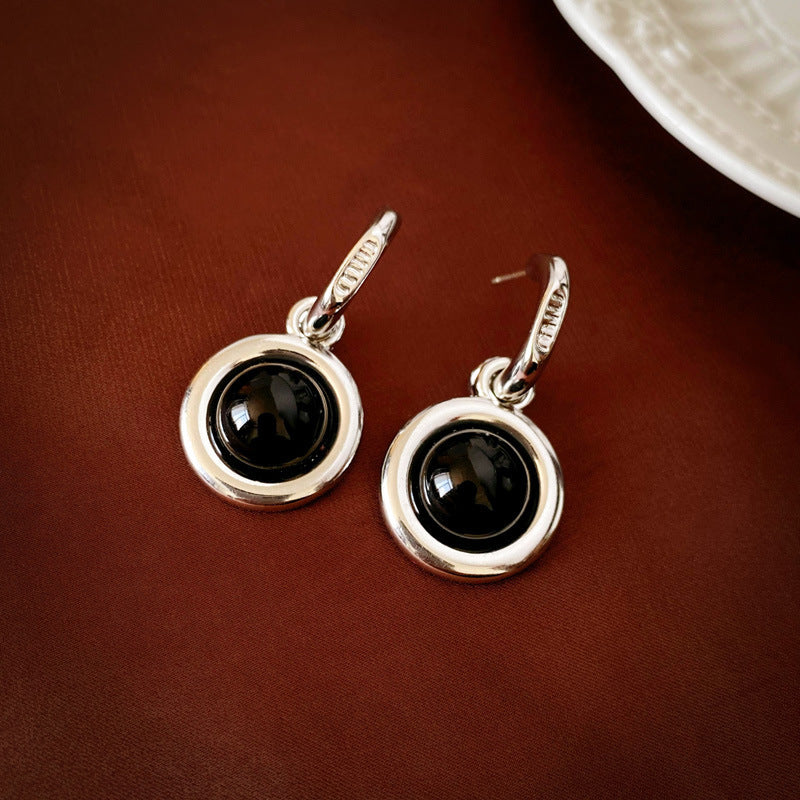 Vintage Geometric Earrings with Rhinestone Inlay in Alloy Base and Stainless Steel Posts for Women