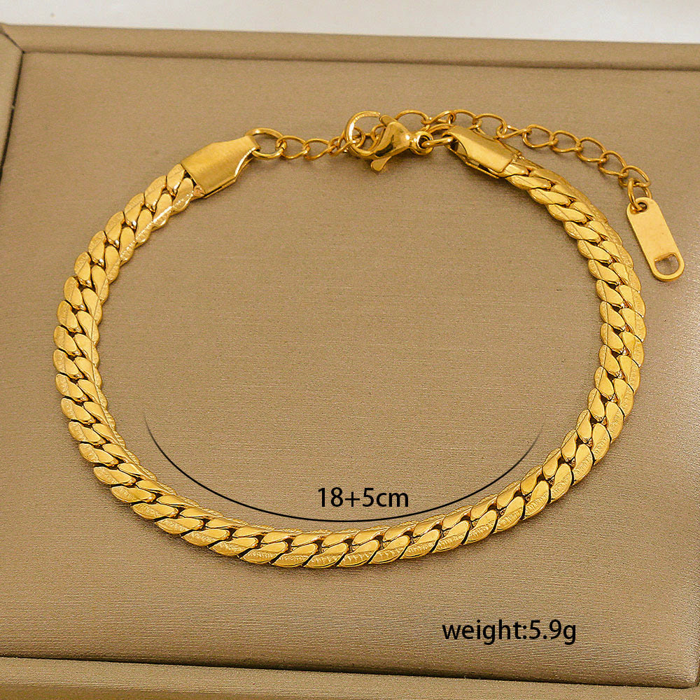 Set di bracciali multistrato minimalisti in acciaio inossidabile con placcatura sottovuoto, da indossare tutti i giorni