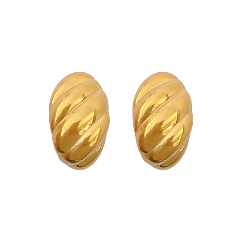 Minimalist Titanium Steel Geometric Stud Earrings for Women