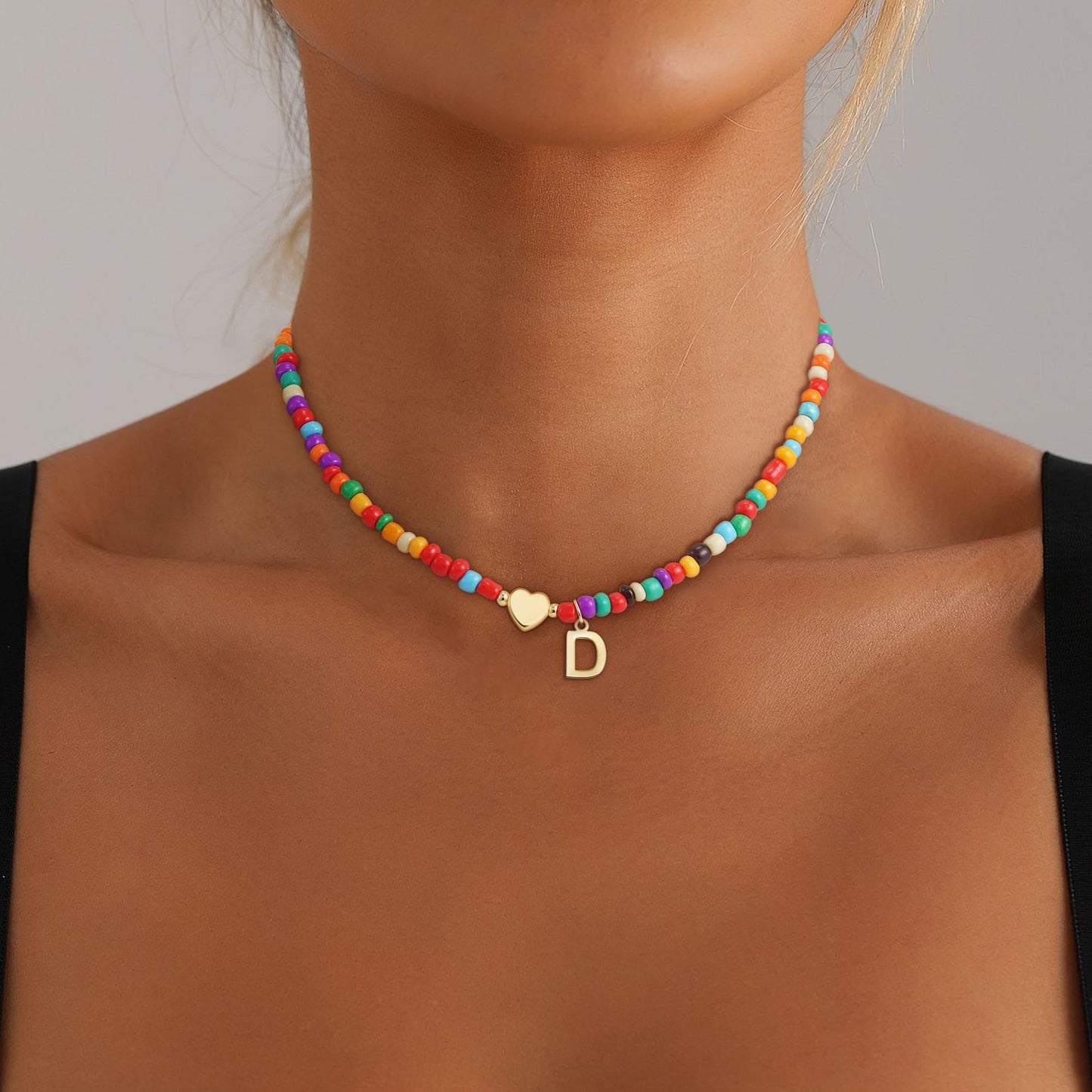 Minimalist Letter Stainless Steel Turquoise Pendant Necklace for Women