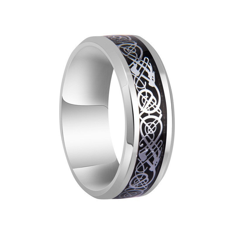 Vintage Geometric Titanium Steel Plated Ring Unisex Stainless Steel Jewelry