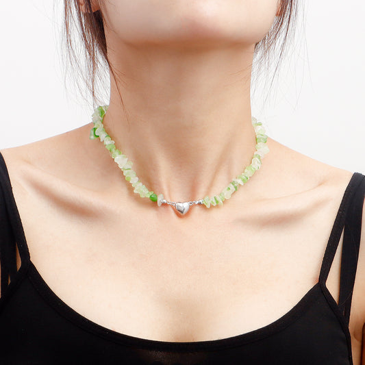 Minimalist Heart-Shaped Alloy Pendant Necklace with Electroplated Finish for Women