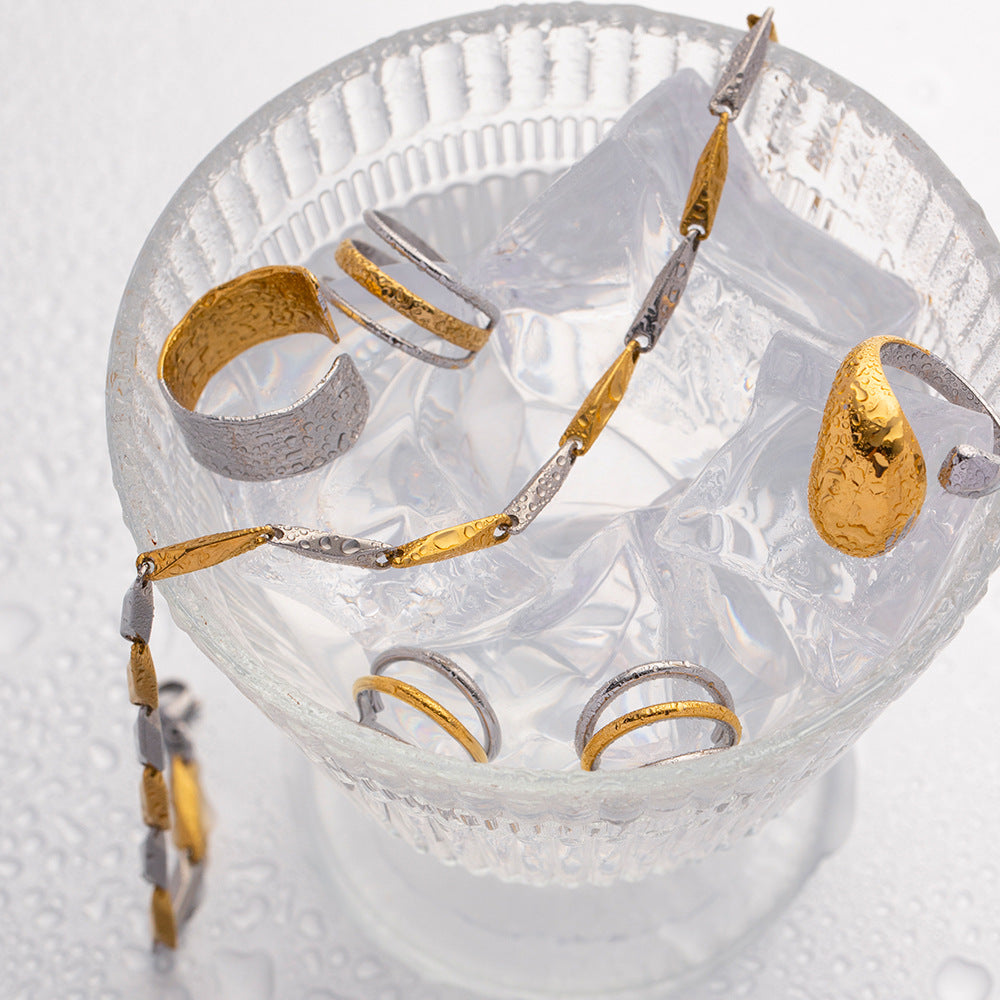 Orecchini da donna geometrici minimalisti in acciaio inossidabile con placcatura in oro e argento