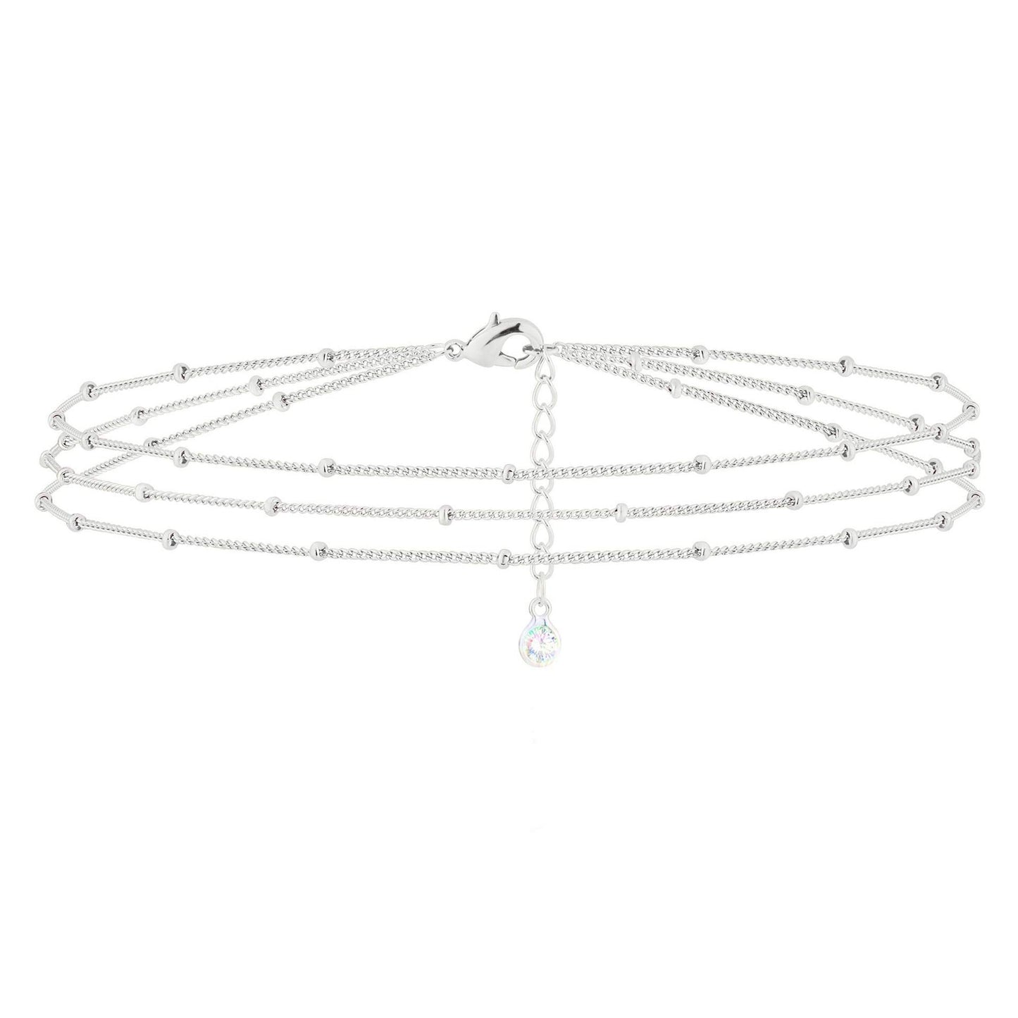 Minimalist Geometric Rhinestone Plated Alloy Bracelet