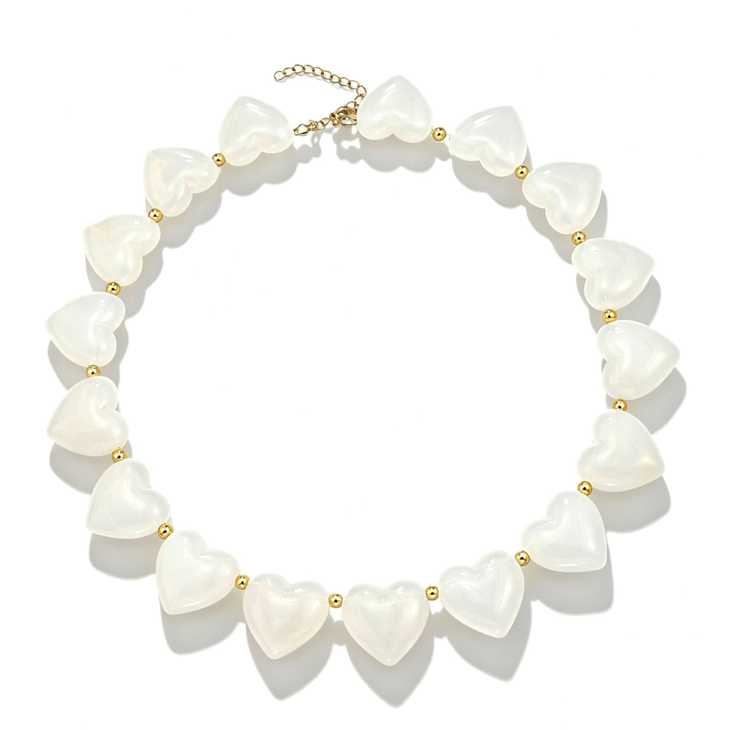 Bohemian Casual Heart Resin Pendant Necklace for Women