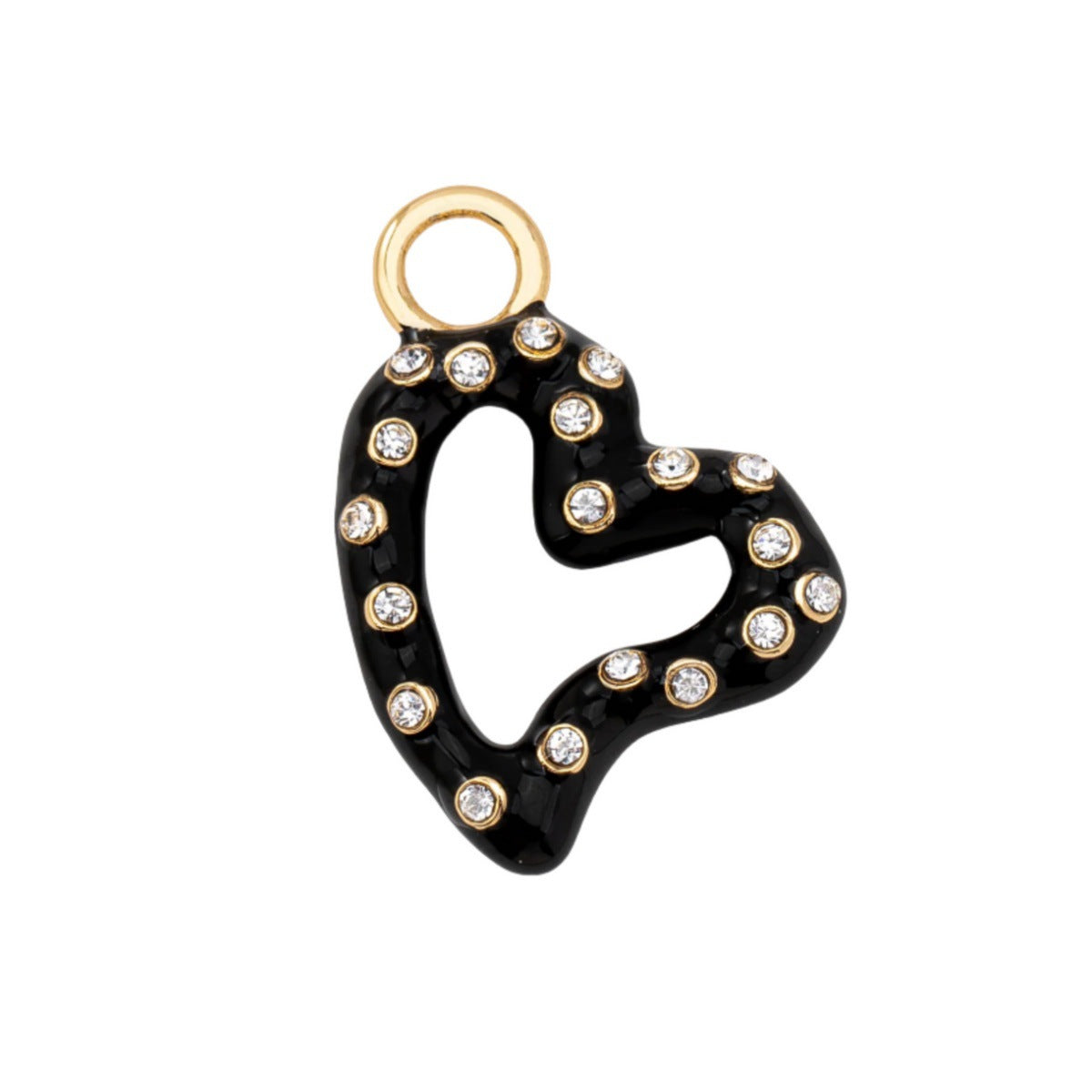 Vintage 18K Gold Plated Brass Drip Oil Cartoon Fruit Charm Bar for Women