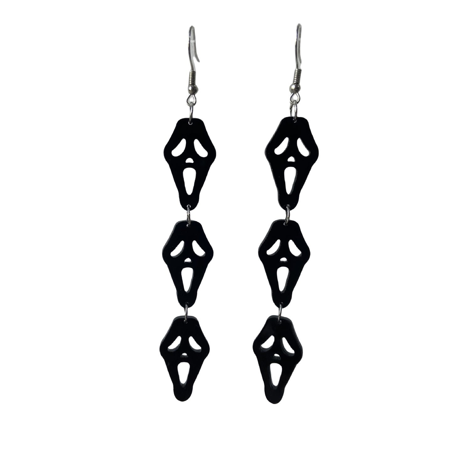 Pendientes góticos de Halloween con diseño de murciélago, telaraña, fantasma y calavera, diseño recortado de acrílico para mujer