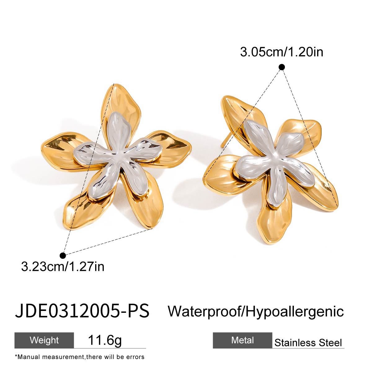 Minimalist Floral Plated Stainless Steel Earrings for Women
