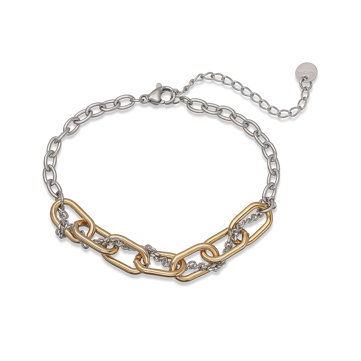 Geometric Gold Plated Stainless Steel Bracelet for Women