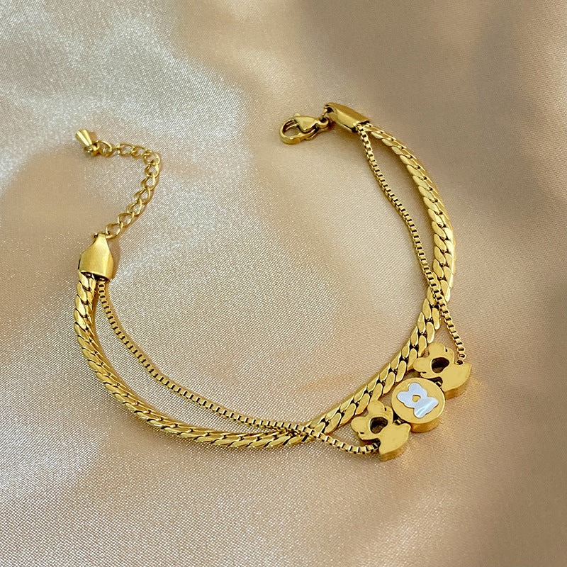 Minimalist Elegant 18K Gold Plated Titanium Steel Bracelet Unisex Jewelry