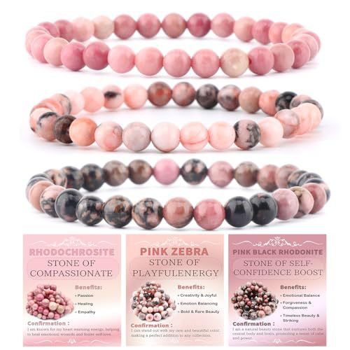 Ethnic Natural Stone Beaded Bracelet Set Round Tiger Eye Gemstone Handmade Unisex Jewelry