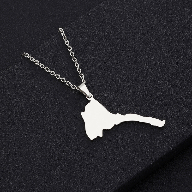 Collana in acciaio inossidabile con lettera geometrica, ciondolo in acciaio al titanio, finitura galvanizzata, catena a O, accessorio moda unisex