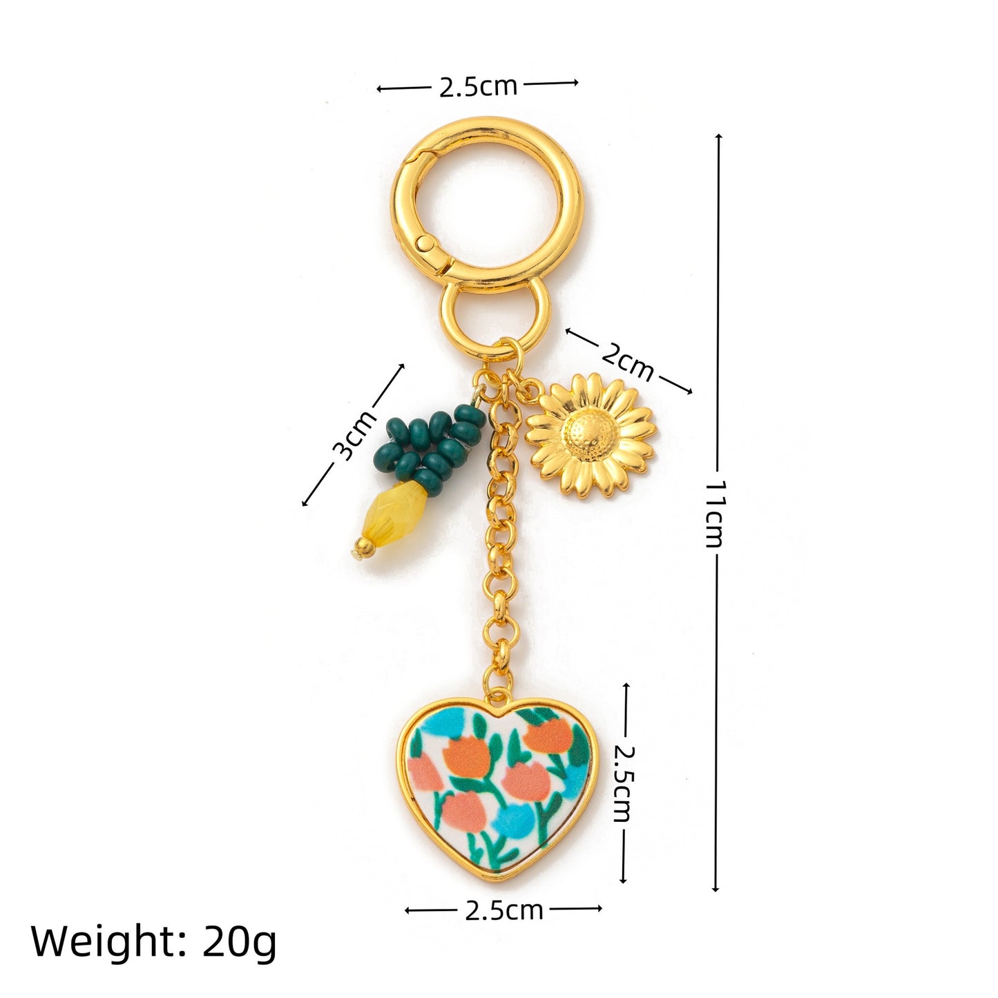 Sweet Striped 18K Gold Plated Brass Charm Bar
