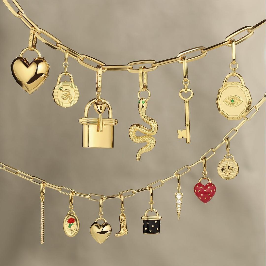 Bohemian Vintage Heart Geometric Brass Plated Pendant Necklace for Women DIY Charm Bar