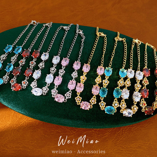 Luxury Elegant Oval Floral Brass Bracelet with 18K Gold Plating and Cubic Zirconia Inlay